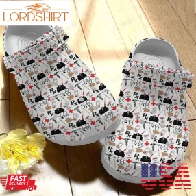 Rx Nurse Pattern Crocs Crocband Clog Shoes For Men Women