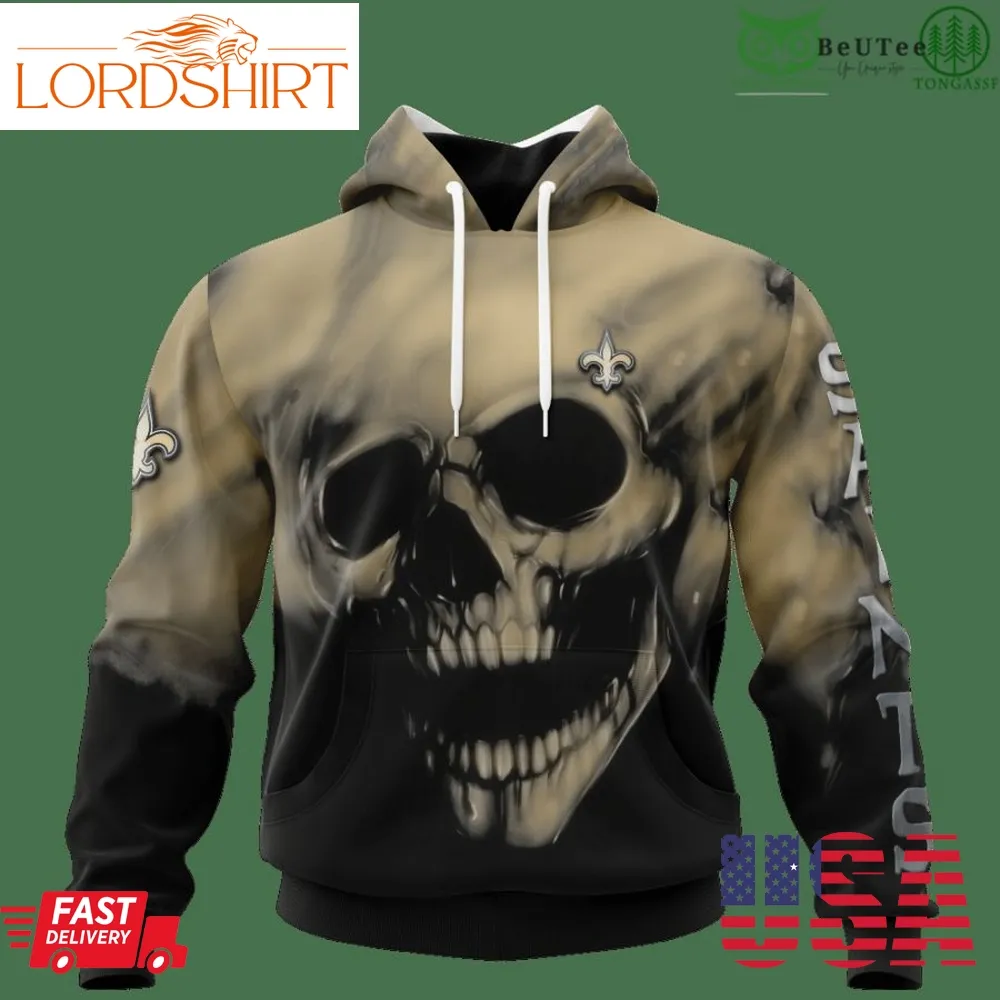 Saints Fading Skull American Football 3D Hoodie Sweatshirt Nfl