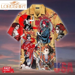 Samurai Girl Hawaiian Shirt