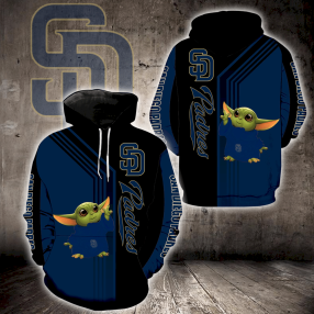 San Diego Padres Baby Yoda Full Print K1311 Hoodie Zipper Men Women