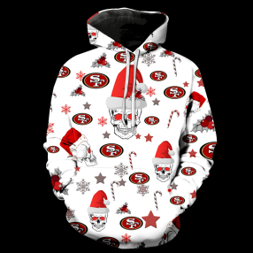 San Francisco 49Ers Christmas Skull New Full Over Print K1115 Hoodie Zipper