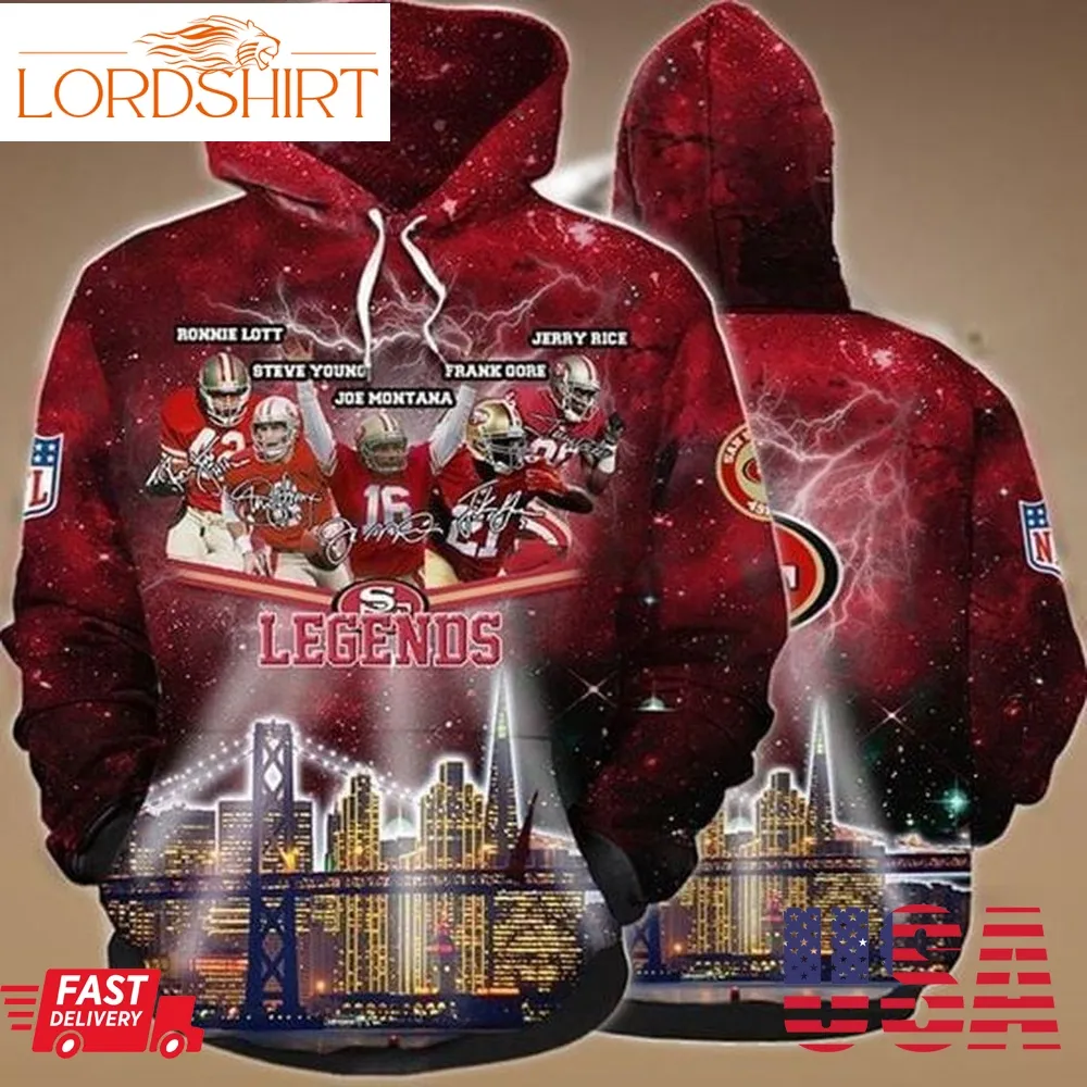 San Francisco 49Ers City Night Light Galaxy Signed 3D Hoodie Sweatshirt For Fans Men Women All Over Printed Hoodie