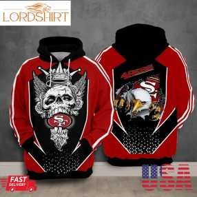 San Francisco 49Ers Nfl Football King Skull 3D Hoodie Sweatshirt For Fans Men Women San Francisco 49Ers All Over Printed Hoodie San Francisco 49Ers 3D Full Printing Shirt