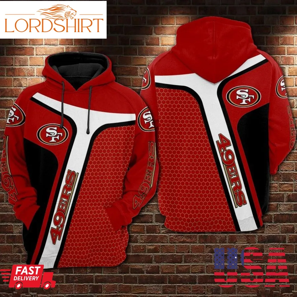 San Francisco 49Ers Nfl Football Red Striped 3D Hoodie For Men For Women San Francisco 49Ers All Over Printed Hoodie San Francisco 49Ers 3D Full Printing Shirt