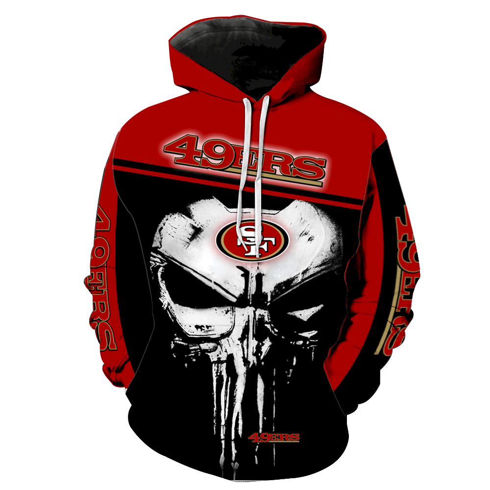 San Francisco 49Ers Punisher Skull New Full All Over Print V1432 Hoodie Zipper