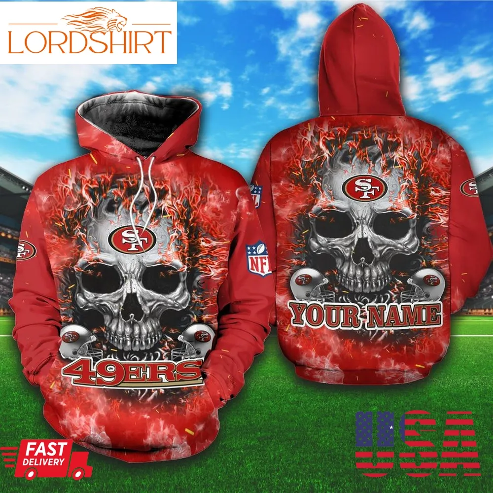 San Francisco 49Ers Skull Red Hoodie