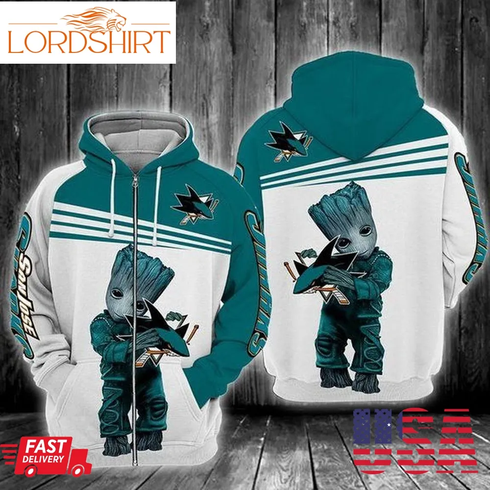 San Jose Sharks Groot 3D Hoodie For Men For Women All Over Printed Hoodie