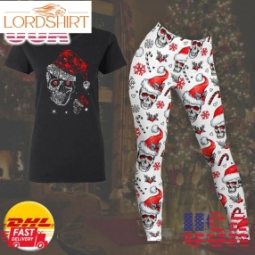 Santa Claus Skull 3D Shirt And Leggings