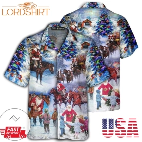 Santa Cowboy Christmas Love Children Hawaiian Shirt