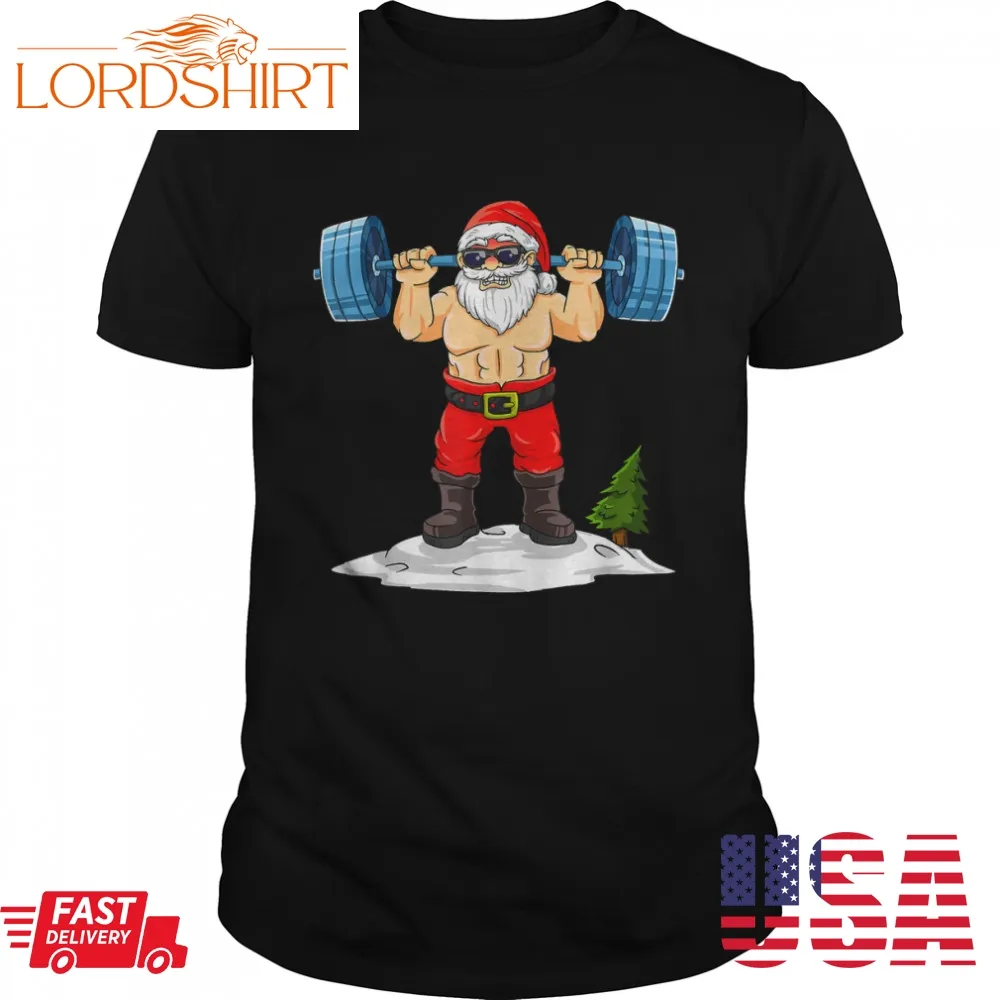 Santa Weightlifting Christmas Fitness Christmas Toddler 2022 T Shirt