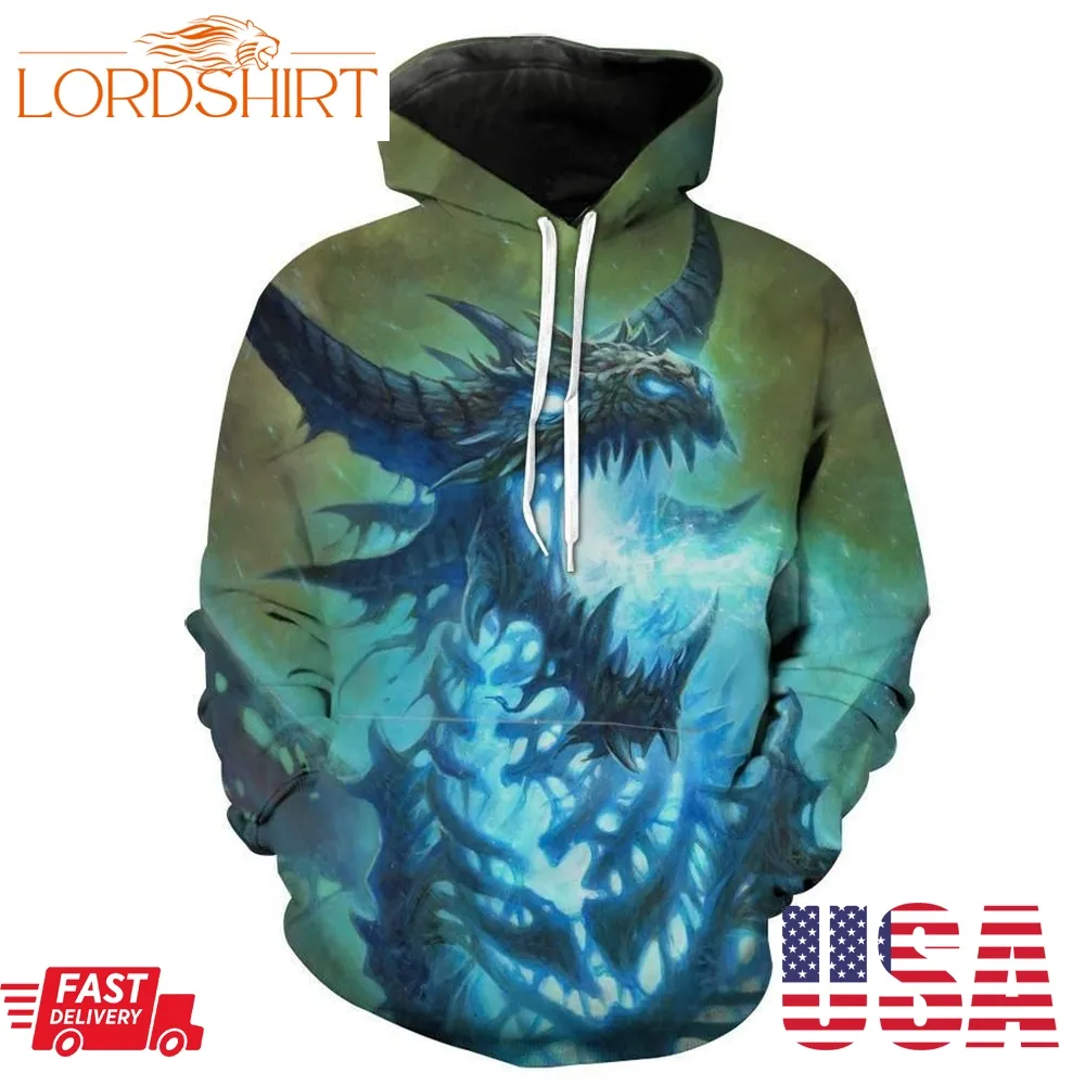 Sapphiron Warcraft Sapphiron Undead Dragon Hoodie 3D