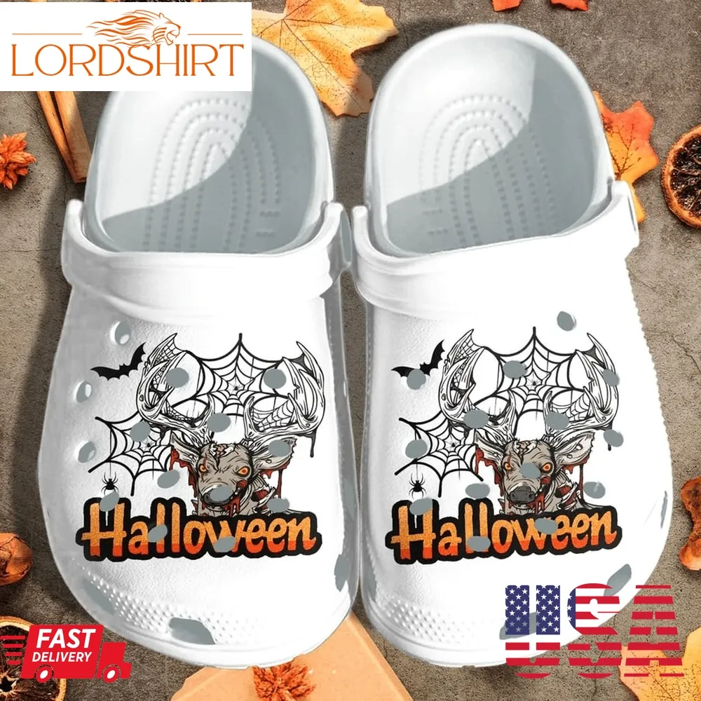 Scary Deer Halloween Shoes Clog   Happy Halloween Crocs Crocband Clog Birthday Gift For Man Women