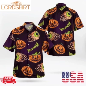 Scary Flying Eyeball Pumpkins Halloween Spooky 3D Hawaii Shirt,Tactical Hawaiian Shirts