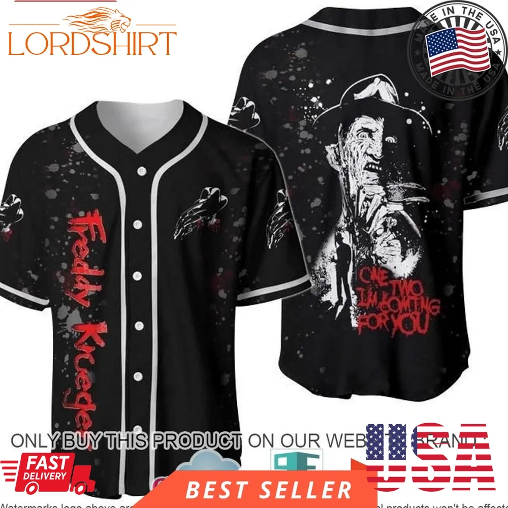 Scary Halloween Freddy Krueger Baseball Jersey