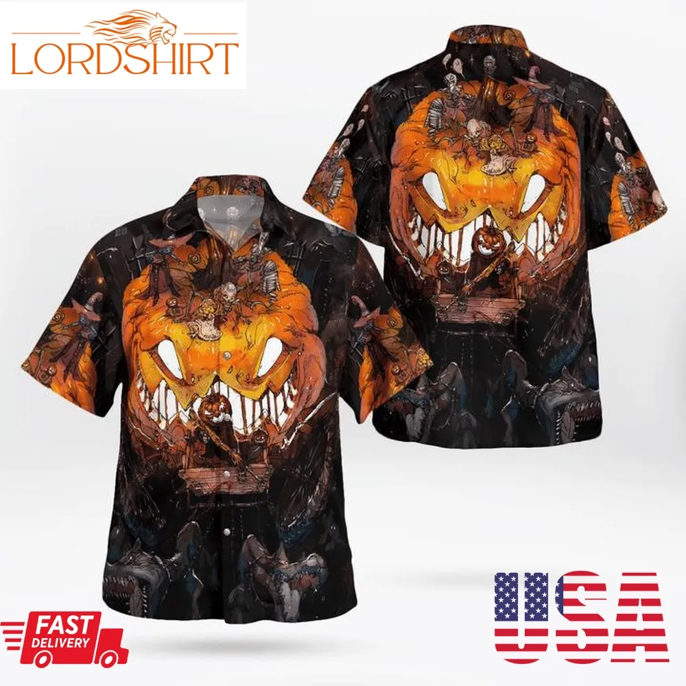 Scary Night Halloween Zombie Pumpkin Rising Haunted Spooky 3D Hawaii Shirt, All Over Print, 3D Tshirt, Hoodie, Sweatshirt, Long Sleeve, Aop Shirt