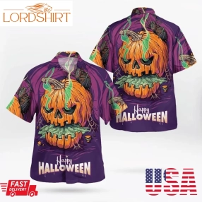 Scary Pumpkin Spider Happy Halloween Spooky 3D Hawaii Shirt, Tactical Hawaiian Shirts