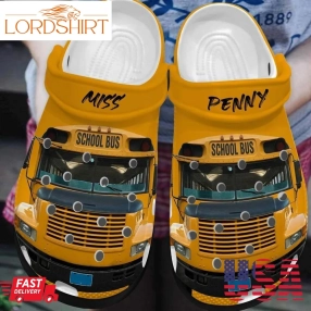 School Bus Driver Personalized Clog Custom Crocs Comfortablefashion Style Comfortable For Women Men Kid Print 3D School Bus Front View