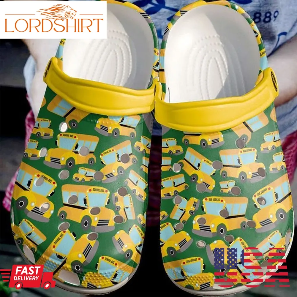 School Bus Driver Yellow Pattern Sku 2082 Crocs Crocband Clog Comfortable For Mens Womens Classic Clog Water Shoes