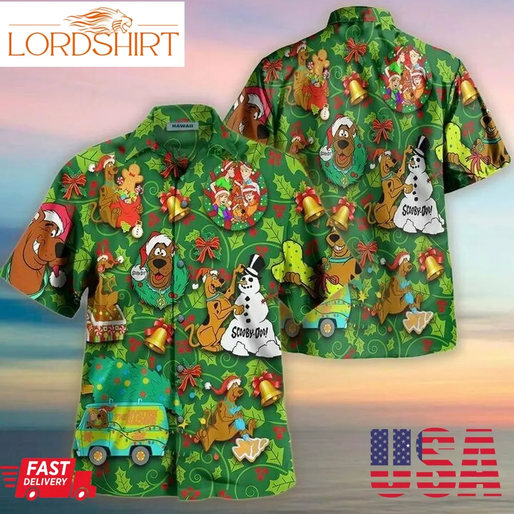 Scooby Doo Button Up Christmas Hawaiian Shirt