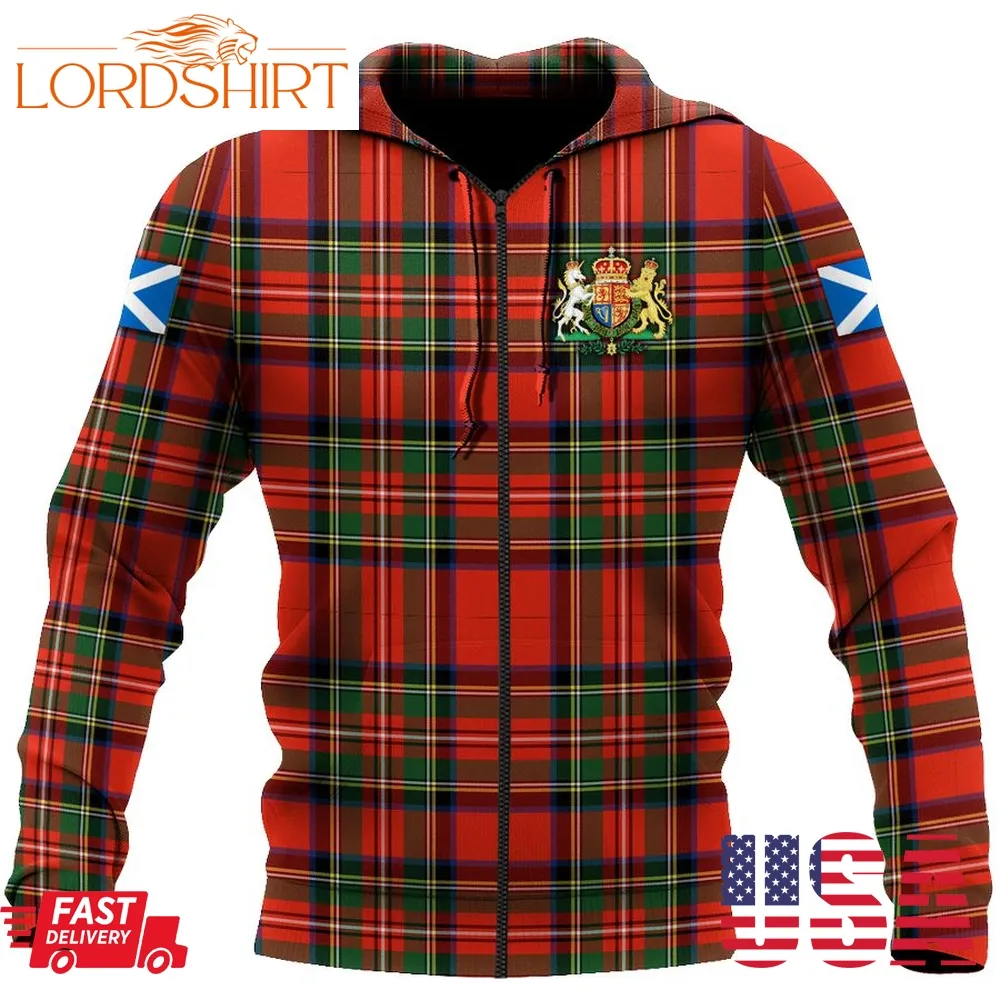 Scotland Tartan 3D All Over Printed Zipped Hoodie For Men And Women Mh2007202