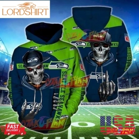 Seattle Seahawks Hip Hop Skull 3D Printed Hoodie 3D