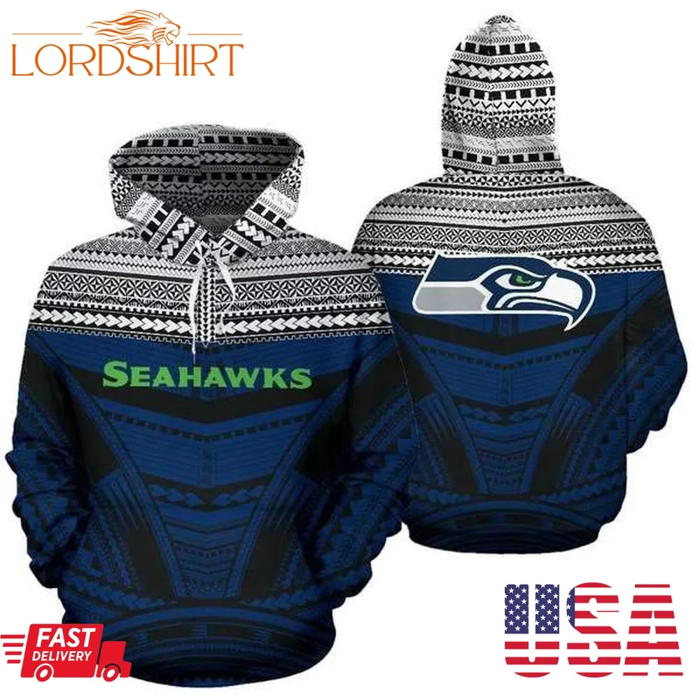 Seattle Seahawks Ncaa Football Maori Tattoo 3D Hoodie Sweatshirt For Fans Men Women Seattle Seahawks All Over Printed Hoodie Seattle Seahawks 3D Full Printing Shirt