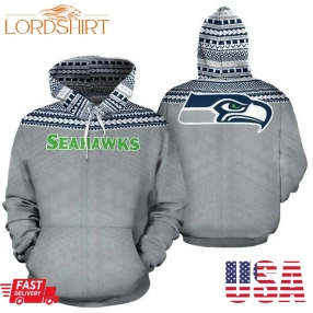 Seattle Seahawks Ncaa Football Maori Tattoo Gray 3D Hoodie Sweatshirt For Fans Men Women Seattle Seahawks All Over Printed Hoodie Seattle Seahawks 3D Full Printing Shirt