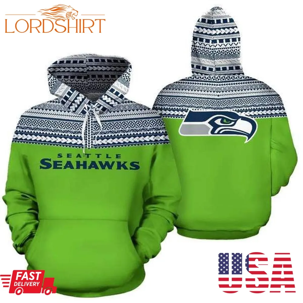 Seattle Seahawks Ncaa Football Maori Tattoo Neon Green 3D Hoodie For Men For Women Seattle Seahawks All Over Printed Hoodie Seattle Seahawks 3D Full Printing Shirt