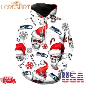 Seattle Seahawks Nfl Football Christmas Skull White Men And Women 3D Full Printing Hoodie Zip Hoodie Sweatshirt Seattle Seahawks 3D Full Printing Shirt 2020