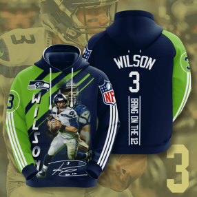 Seattle Seahawks Russell Wilson 3D Hoodie For Men For Women All Over Printed Hoodie