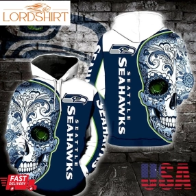 Seattle Seahawks Skull Full Over Print Hoodie Zipper Men Women K1043