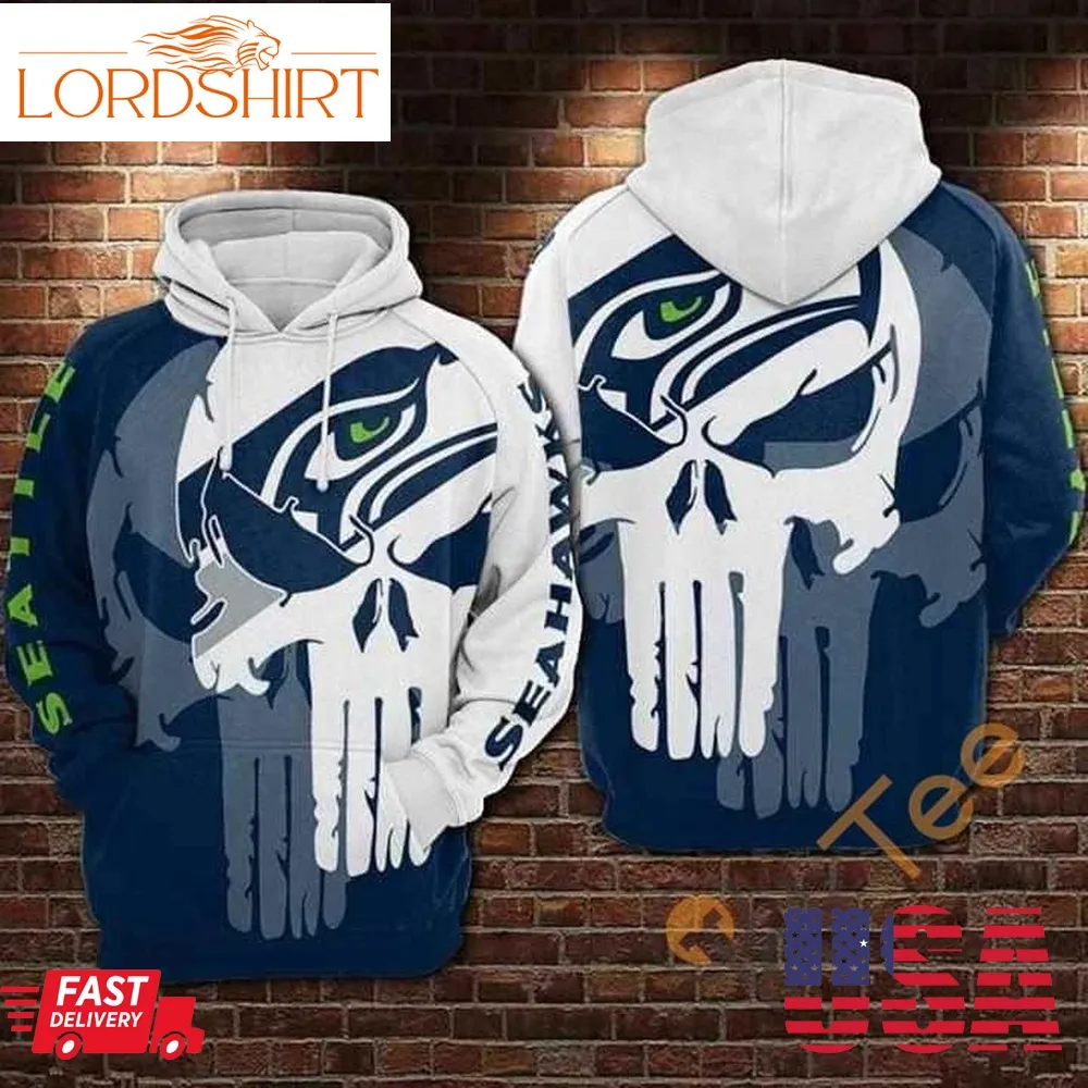 Seattle Seahawks Skull Hoodie 3D