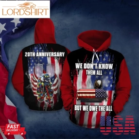 September 11 Attacks 20Th Anniversary Firefighter Never Forget Firefighter 3D Hoodie