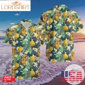 Sexy Girls Retro And Beer Pineapple Tropical Hawaiian Aloha Shirts 1009H