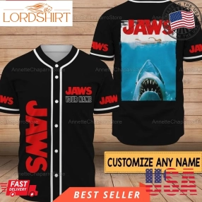 Shark Jaw Movie Personalized Nameshark Jaw Horror Shark Halloween Baseball Jersey