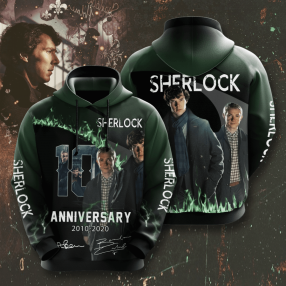 Sherlock Movie Character Anniversary 10 Years 3D Hoodie For Men For Women All Over Printed Hoodie Shirt 2020