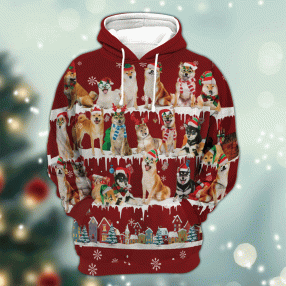 Shiba Inu Snow Christmas 3D Hoodie