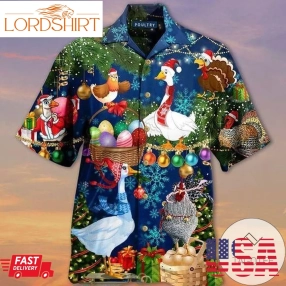 Shop Lovely Goose And Chicken Welcome Thanksgiving And Christmas Hawaiian Aloha Shirts