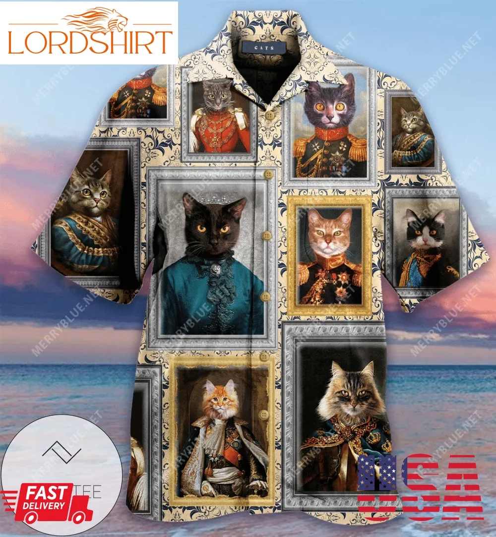 Shop Noble Cat Aristocrat Unisex Authentic Hawaiian Shirt 2023