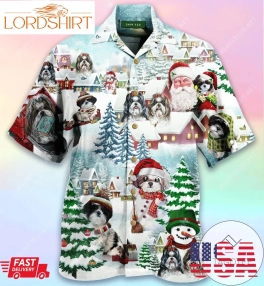 Shop We Shih Tzu A Merry Christmas Unisex Authentic Hawaiian Shirt 2023