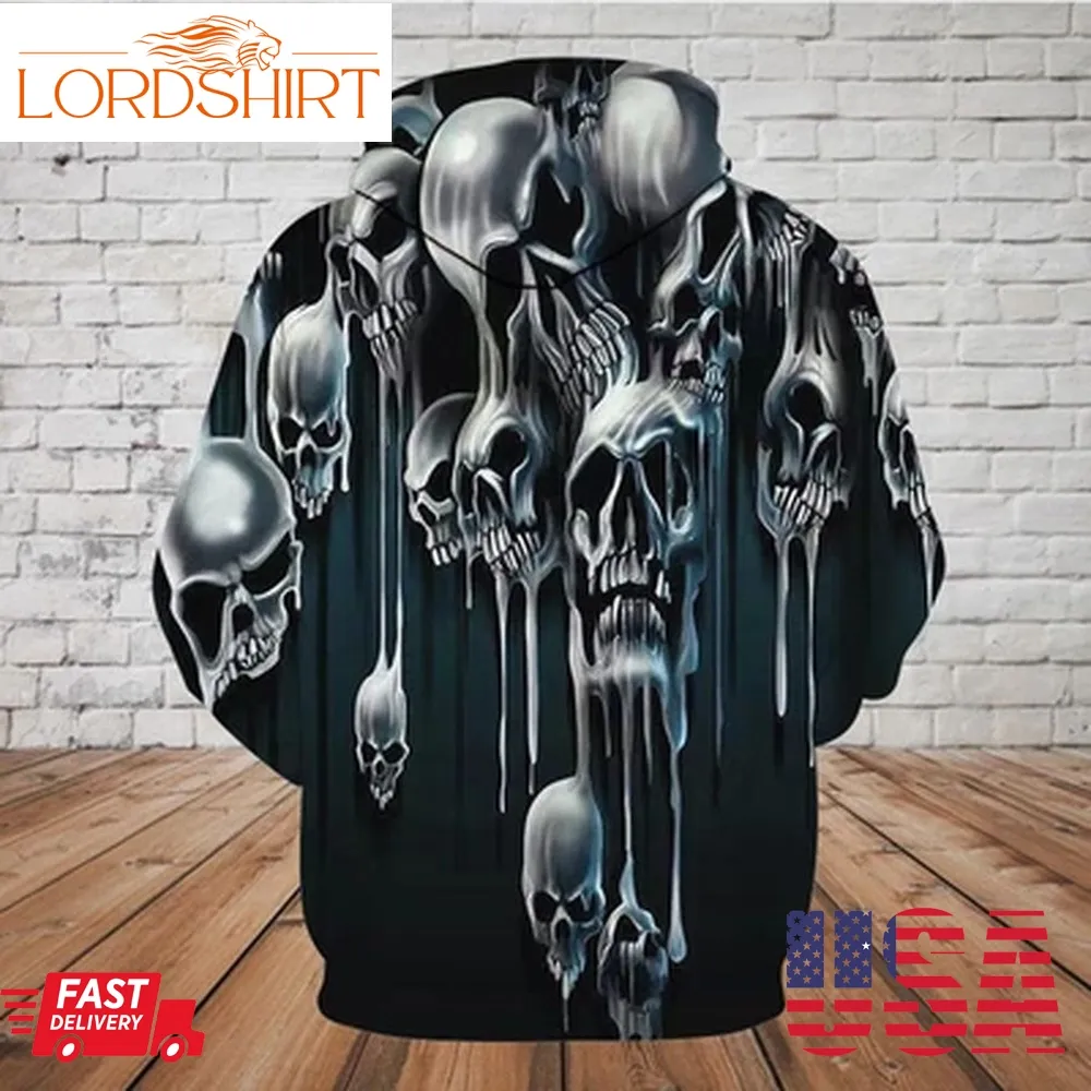 Skull 3D Hoodie_Melting Skull  Pl326