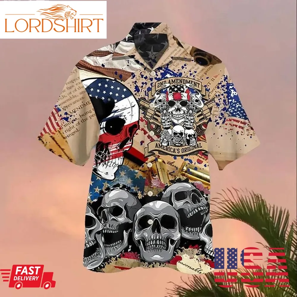 Skull 4Th Of July Hawaiian Shirt Aloha American