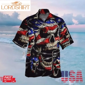 Skull 4Th Of July Hawaiian Shirt Unique American Flag