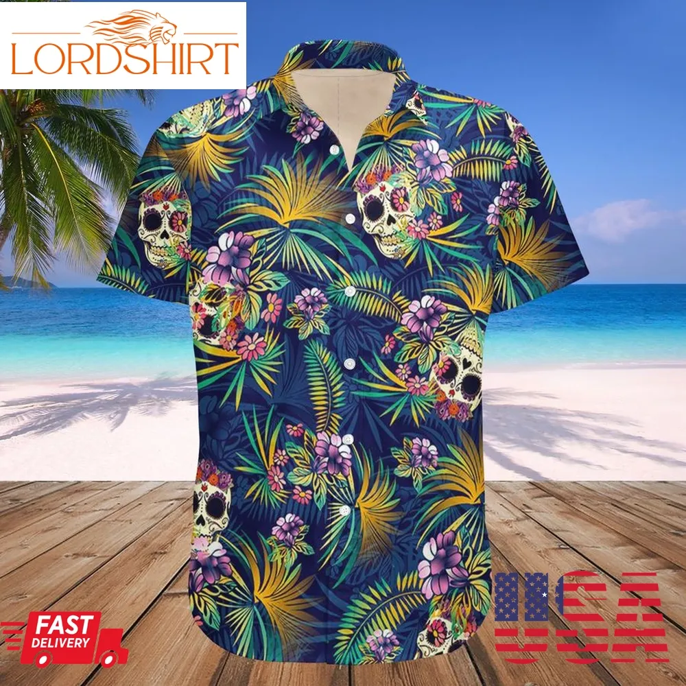 Skull And Roses Love Skulls Button Down Summer And Hawaii Shirt