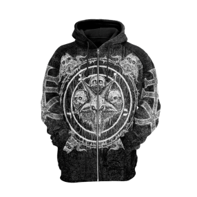 Skull Baphomet All Over Printed Hoodie