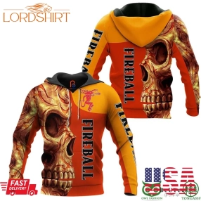 Skull Fireball 3D Hoodie Tshirt Sweatshirt