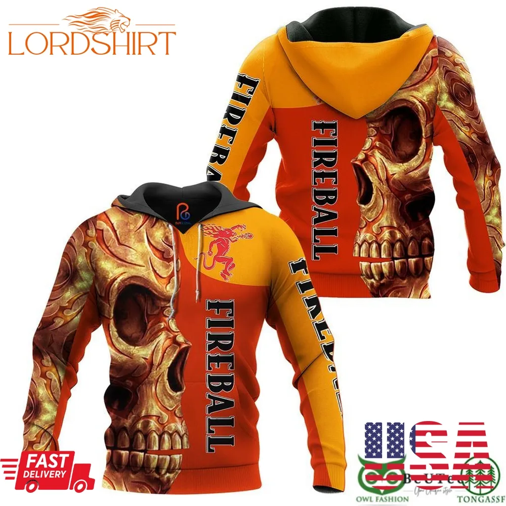 Skull Fireball 3D Hoodie Tshirt Sweatshirt