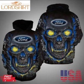 Skull Ford Logo Men And Women 3D Full Printing Hoodie Zip Up Hoodie Sweatshirt T Shirt Skull Ford Logo 3D Full Printing Shirt Skull Ford Logo 3D All Over Printed Shirt