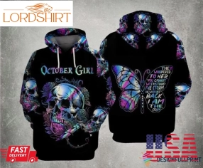 Skull Gift October Girl Skull Rose 3D All Over Printed Unisex Hoodie Hh