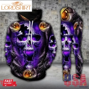 Skull Gift Skull Purple Dungeon Us Size Hoodie And Leggings Set Ln